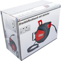 BGS Diy Druckluftschlauch mit Aufroller | automatisch | 12 m + 2 m