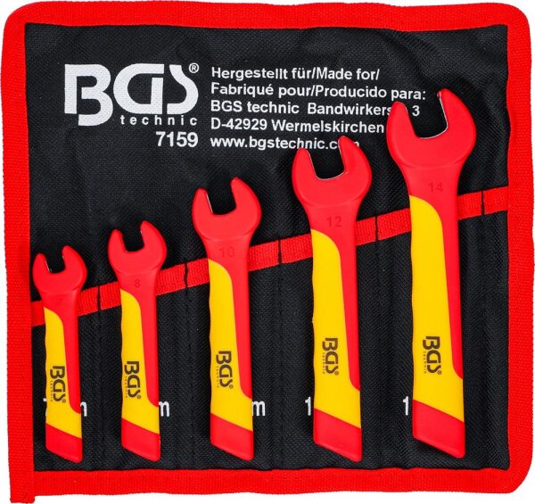 BGS VDE-Einmaulschlüssel-Satz | SW 7 - 14 mm | 5-tlg.