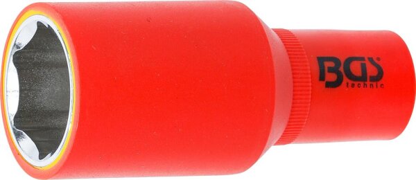 BGS VDE-Steckschlüssel-Einsatz Sechskant | Antrieb Innenvierkant 12,5 mm (1/2") | SW 27 mm
