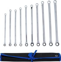 BGS Ratschenring- und Ringschlüssel-Satz | extra lang | SW 10 - 19 mm | 10-tlg.