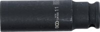 BGS Kraft-Steckschlüssel-Einsatz Sechskant, tief | Antrieb Innenvierkant 6,3 mm (1/4") | SW 11 mm