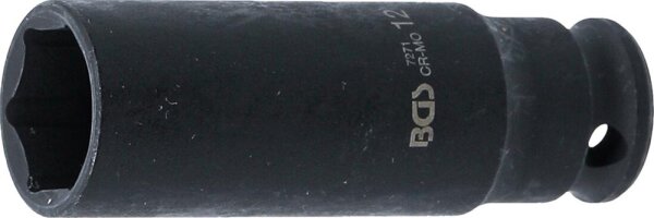 BGS Kraft-Steckschlüssel-Einsatz Sechskant, tief | Antrieb Innenvierkant 6,3 mm (1/4") | SW 12 mm