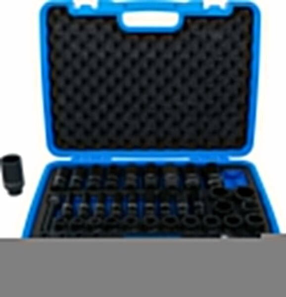 BGS Kraft-Steckschlüssel-Einsatz-Satz Sechskant | Antrieb Innenvierkant 12,5 mm (1/2") | SW 9 - 30 mm | 40-tlg.