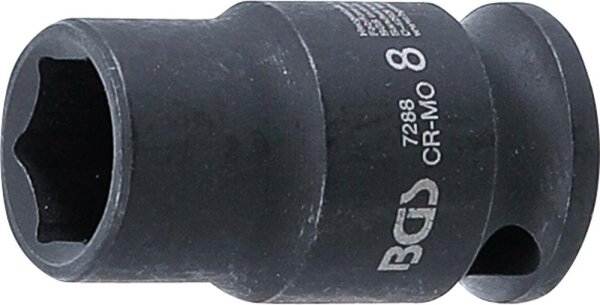 BGS Kraft-Steckschlüssel-Einsatz Sechskant | Antrieb Innenvierkant 6,3 mm (1/4") | SW 8 mm