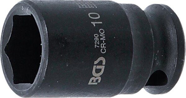 BGS Kraft-Steckschlüssel-Einsatz Sechskant | Antrieb Innenvierkant 6,3 mm (1/4") | SW 10 mm