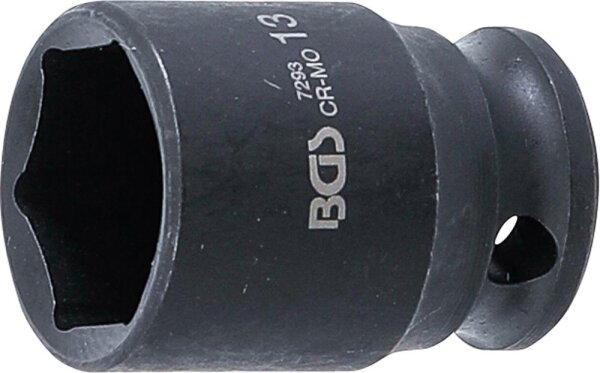 BGS Kraft-Steckschlüssel-Einsatz Sechskant | Antrieb Innenvierkant 6,3 mm (1/4") | SW 13 mm