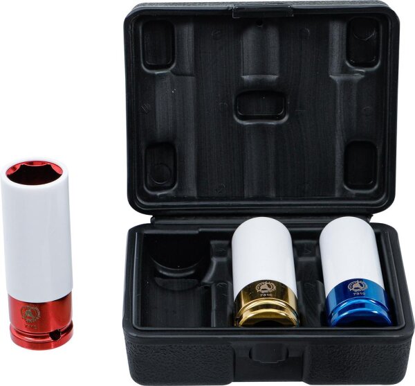 BGS Diy Kraft-Schoneinsatz-Satz | Antrieb Innenvierkant 12,5 mm (1/2") | SW 17 - 19 - 21 mm | 3-tlg.