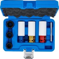 BGS Kraft-Schoneinsatz- und Spiral-Profil-Steckschlüssel-Satz | Antrieb Innenvierkant 12,5 mm (1/2") | SW 17 - 21 mm | 7-tlg.