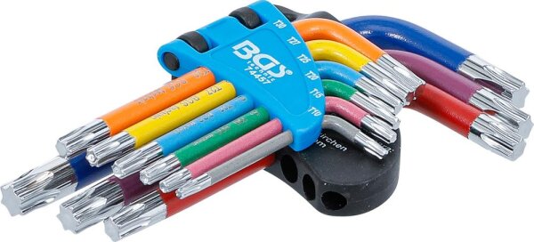 BGS Winkelschlüssel-Satz | Multicolour | kurz | T-Profil (für Torx) T10 - T50 | 9-tlg.