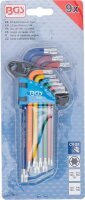 BGS Winkelschlüssel-Satz | Multicolour | T-Profil (für Torx) T10 - T50 | 9-tlg.