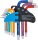 BGS Winkelschlüssel-Satz | Multicolour | kurz | T-Profil (für Torx) mit Bohrung T10 - T50 | 9-tlg.