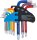 BGS Winkelschlüssel-Satz | Multicolour | kurz | T-Profil (für Torx) mit Bohrung und Kugelkopf T10 - T50 | 9-tlg.