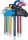 BGS Winkelschlüssel-Satz | Multicolour | T-Profil (für Torx) mit Bohrung und Kugelkopf T10 - T50 | 9-tlg.