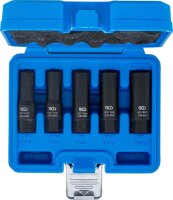 BGS Spiral-Profil-Steckschlüssel-Satz / Schraubenausdreher, tief | Antrieb Innenvierkant 10 mm (3/8") | SW 10 - 16 mm | 5-tlg.