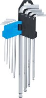 BGS Winkelschlüssel-Satz | extra lang | Innensechskant / Innensechskant mit Kugelkopf 1,5 - 10 mm | 9-tlg.