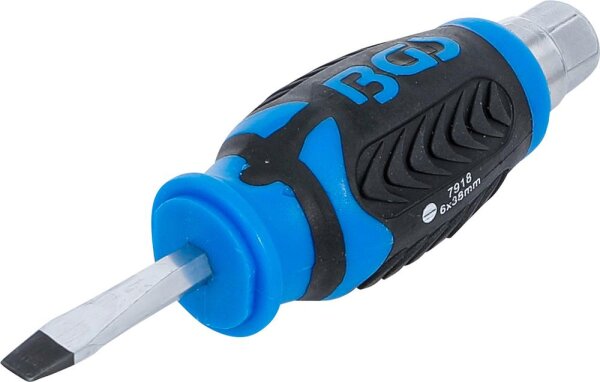 BGS Schraubendreher | mit Außensechskant | Schlitz 6 mm | Klingenlänge 38 mm