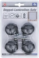 BGS Diy Doppel-Lenkrollen-Satz | Ø 40 mm | 4-tlg.