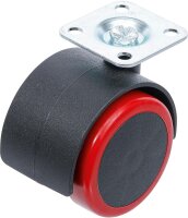 BGS Diy Lenk-Doppelrolle | rot/schwarz | 50 mm