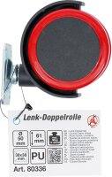 BGS Diy Lenk-Doppelrolle | rot/schwarz | 50 mm