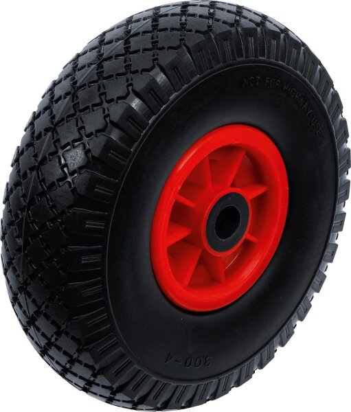 BGS Diy Rad für Sackkarren / Bollerwagen | PU, rot/schwarz | 260 mm