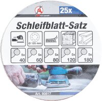 BGS Diy Schleifblatt-Satz für Exzenterschleifer | Ø 125 mm | K 40 - 180 | 25-tlg.