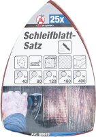 BGS Diy Schleifblatt-Satz für Multischleifer | 145 x 100 mm | K 40 - 400 | 25-tlg.