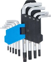 BGS Winkelschlüssel-Satz | kurz | T-Profil (für Torx) mit Bohrung T10 - T50 | 9-tlg.