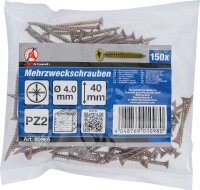 BGS Diy Mehrzweckschrauben | Kreuzschlitz PZ2 | 4,0 x 40...