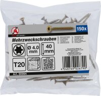 BGS Diy Mehrzweckschrauben | T-Profil (für Torx) T20 | 4,0 x 40 mm | 150 Stück