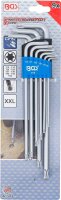 BGS Winkelschlüssel-Satz | extra lang | T-Profil (für Torx) mit Kugelkopf | T10 - T50 | 9-tlg.