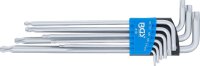 BGS Winkelschlüssel-Satz | extra lang | T-Profil (für Torx) mit Kugelkopf | T10 - T50 | 9-tlg.