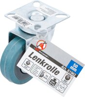 BGS Diy Lenkrolle | Gummi | mit Anschraubsockel | Ø 50 mm