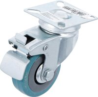 BGS Diy Lenkrolle mit Bremse | Gummi | mit Anschraubsockel | Ø 50 mm