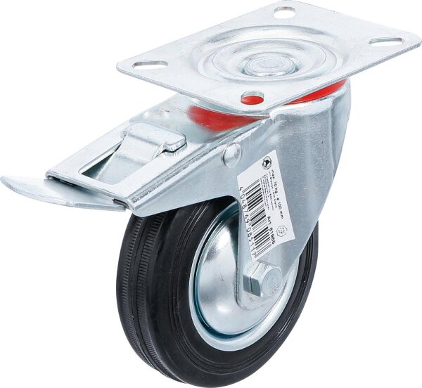 BGS Diy Lenkrolle mit Bremse | mit Anschraubsockel | Ø 100 mm