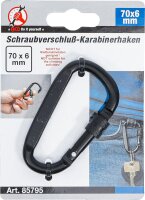 BGS Diy Karabinerhaken | D-Form | mit Schraubsicherung