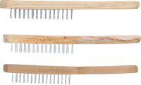 BGS Diy Drahtbürsten-Satz | Holzstiel | 2-, 3-, 4-reihig | 3-tlg.