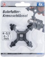BGS Diy Bohrfutter-Kreuzschlüssel | universal | Ø 4 / 5,5 / 6 / 7 mm
