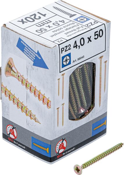 BGS Diy Mehrzweckschrauben | Kreuzschlitz PZ2 | 4,0 x 50 mm | 120 Stück