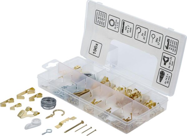 BGS Diy Bilderhaken-Sortiment | 196-tlg.