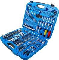 BGS Steckschlüssel-Satz Wellenprofil | Antrieb 6,3 mm (1/4") / 10 mm (3/8") / 12,5 mm (1/2") | 218-tlg.