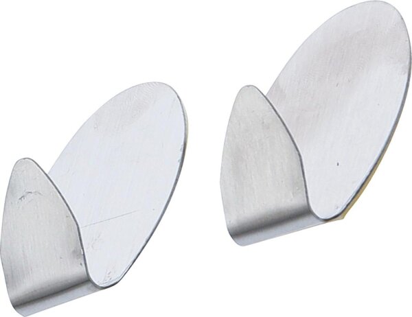 BGS Diy Edelstahl-Klebehaken | 35 x 50 mm | 1,0 kg | 2-tlg.