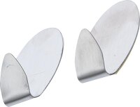 BGS Diy Edelstahl-Klebehaken | 35 x 50 mm | 1,0 kg | 2-tlg.