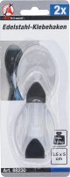 BGS Diy Edelstahl-Klebehaken | 35 x 50 mm | 1,0 kg | 2-tlg.