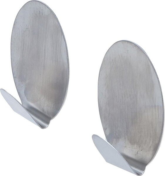 BGS Diy Edelstahl-Klebehaken | 45 x 70 mm | 1,5 kg | 2-tlg.