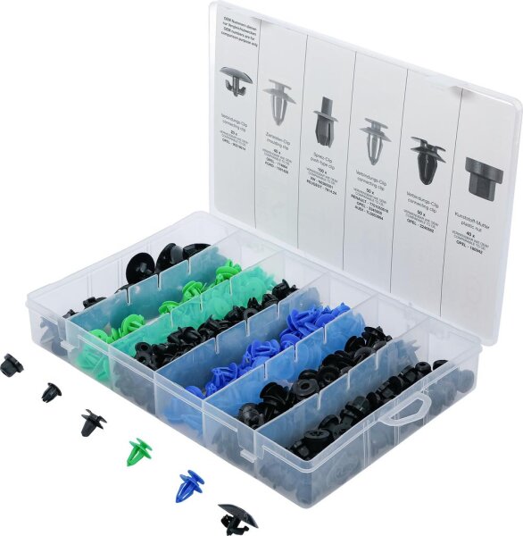 BGS Kfz-Befestigungsclip-Sortiment für Opel | 300-tlg.