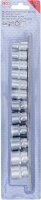 BGS Steckschlüssel-Einsatz-Satz, Sechskant | Antrieb Innenvierkant 10 mm (3/8") | SW 8 - 19 mm | 12-tlg.