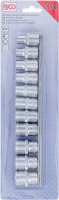 BGS Steckschlüssel-Einsatz-Satz, Sechskant | Antrieb Innenvierkant 12,5 mm (1/2") | SW 10 - 21 mm | 11-tlg.