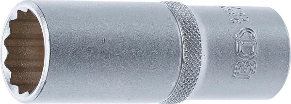 BGS Steckschlüssel-Einsatz Zwölfkant, tief | Antrieb Innenvierkant 12,5 mm (1/2") | SW 20 mm