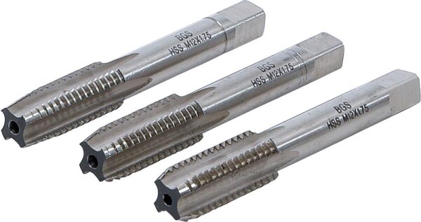 BGS Gewindebohrer-Satz | Vor-, Mittel- und Fertigschneider | HSS-G | M12 x 1,75 | 3-tlg.