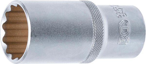 BGS Steckschlüssel-Einsatz Zwölfkant, tief | Antrieb Innenvierkant 12,5 mm (1/2") | SW 27 mm